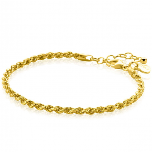 ZINZI gold plated zilveren koord armband 2,6mm breed - 3250386