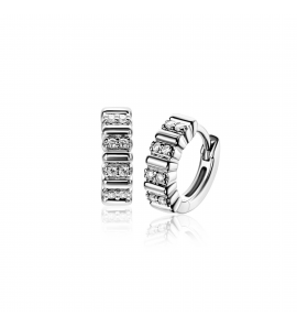 ZINZI zilveren oorringen bezet met witte zirkonia's en luxe klapsluiting - 3250390