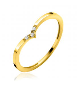 ZINZI Gold 14 karaat gouden ring in V-model bezet met drie witte zirkonia's ZGR529 - 3250410
