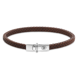 Rebel & Rose Silver -Absolutely Leather - Xtra Small Braided Cognac - 3250450