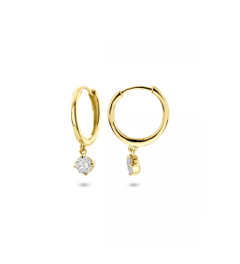 Gouden klapoorringen lab grown diamant 0.25ct (2x 0.125ct) h si 18 mm - 3250459