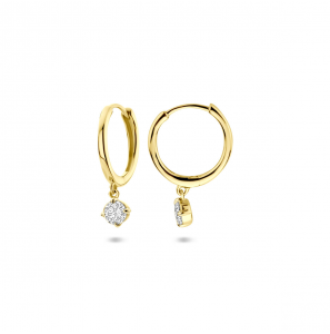 Gouden klapoorringen lab grown diamant 0.25ct (2x 0.125ct) h si 18 mm - 3250459