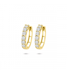 Gouden klapoorringen lab grown diamant 1.025ct (2x 0.5125ct) h si 16,5 mm - 3250460