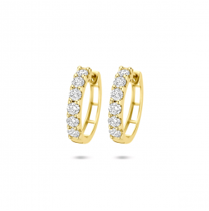 Gouden klapoorringen lab grown diamant 1.025ct (2x 0.5125ct) h si 16,5 mm - 3250460