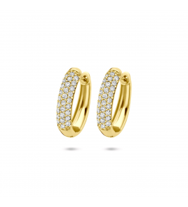 Gouden klapoorringen lab grown diamant 0.755ct (2x 0.3775ct) h si 18 mm - 3250461