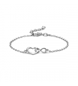 Zilver armband hart en infinity 16 + 3 cm - 3250490