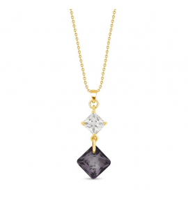 Spark CARRE Necklace gilded Silver Night - 3250506