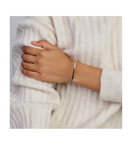 ZilGold wit bangle scharnier massief vlakke buis 2 mm 56 mm - 3240536