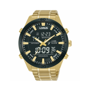 Lorus heren ana/digi double bracelet zwart 100m wr - 3240373