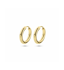 Goud klapoorringen 2,5 mm ronde buis 15 mm - 714