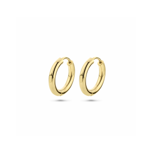 Goud klapoorringen 2,5 mm ronde buis 15 mm - 714