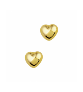 Goud oorknoppen hart massief - 3241600
