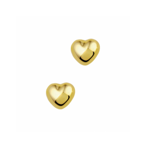 Goud oorknoppen hart massief - 3241600