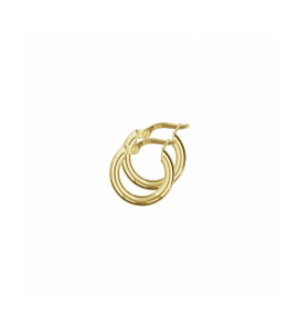 Goud oorringen ronde buis 2.5x15 mm - 3240438