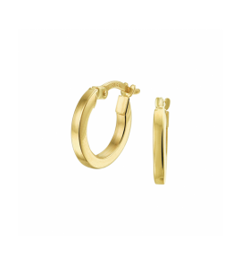 Goud oorringen vierkante buis - 3241803
