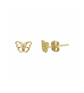 Goud oorknoppen vlinder - 1210