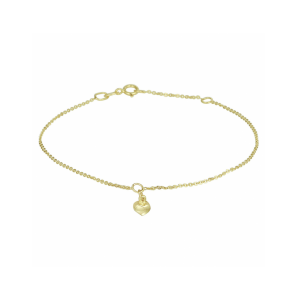 Goud enkelbandje hart 1,0 mm 24 - 26 cm - 3241421