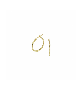 Goud oorringen gediamanteerd  19x1,8 mm - 1415