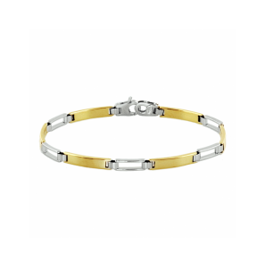 Goud bicolour armband 19 cm - 1362