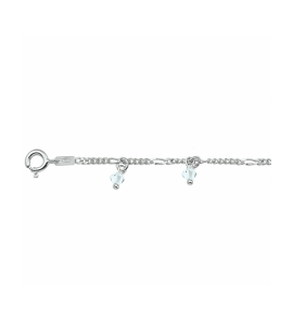 Zilver enkelbandje strass 24 cm - 3240061