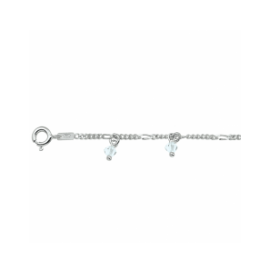 Zilver enkelbandje strass 24 cm - 3240061