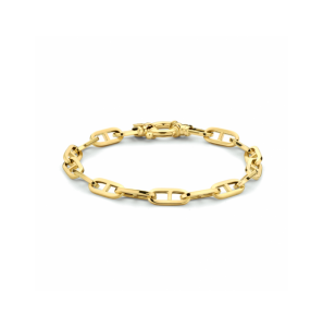 Goud armband marine vierkante buis 5,8 mm 19 cm met groot springslot - 3250012
