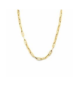 Goud collier marine vierkante buis 5,8 mm 45 cm met groot springslot - 3250013