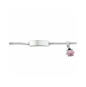 Zilver graveerarmband lieveheersbeestje plaat 5,0 mm 9-11 cm - 940