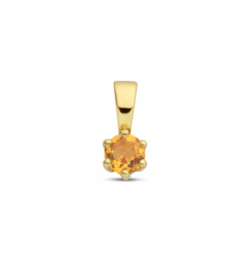 Goud hanger met geboortesteen 4 mm November Citrien 0.19 crt - 638