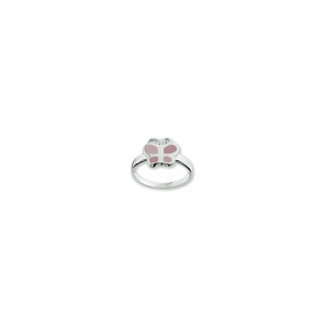 Zilver kinderring vlinder met roze mop mt. 13 - 3241326