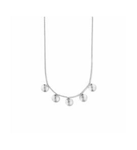 Zilver collier rondjes 12.5 mm gediamanteerd 42 + 3 cm - 3241649