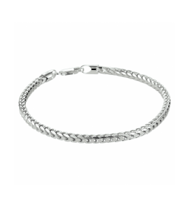 Zilver gourmet armband vierkant 3 mm 20 cm. - 948