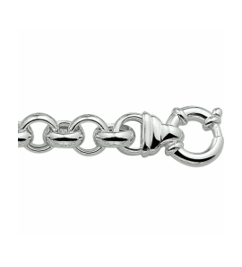 Zilver armband jasseron 11 mm met groot springslot 21 cm - 3241587