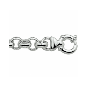 Zilver armband jasseron 11 mm met groot springslot 21 cm - 3241587