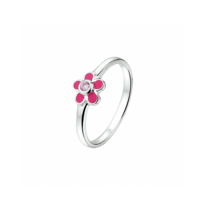 Zilver ring bloem en zirkonia mt. 13 - 3241319