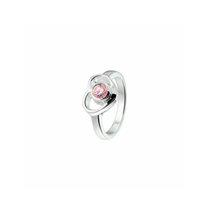 Zilver ring hart zirkonia roze mt. 13 - 3241316