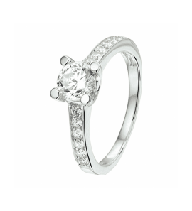 Zilver ring zirkonia mt. 19¾ - 682