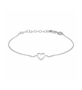 Zilver armband hart 15 + 3 cm - 3241304