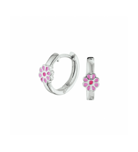 Zilver klapoorringen bloem - 3230633