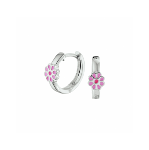 Zilver klapoorringen bloem - 3230633