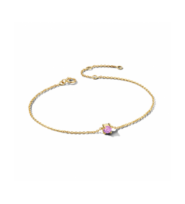 Goud armband met geboortesteen 3.5 mm Juni Amethist licht 15,5 - 17 - 18,5 cm - 634