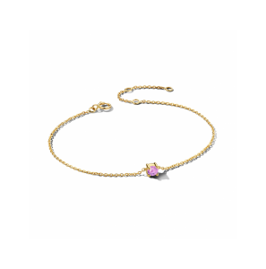 Goud armband met geboortesteen 3.5 mm Juni Amethist licht 15,5 - 17 - 18,5 cm - 634