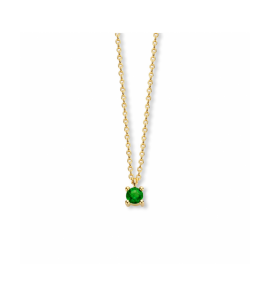 Collier met geboortesteen 3.5 mm Mei Smaragd 40 - 42 - 44 cm - 636