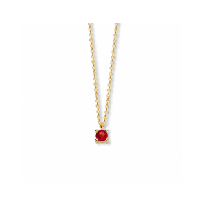 Collier met geboortesteen  3.5 mm Juli Robijn 40 - 42 - 44 cm - 635
