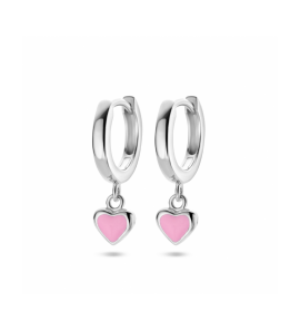Zilver klapoorringen hart - 3230634