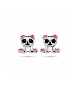 Zilver oorknoppen panda - 3241299