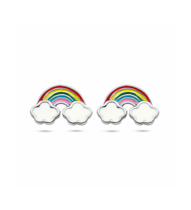 Zilver oorknoppen regenboog - 3230630