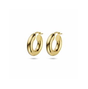 Goud oorringen ronde buis 19.5x5 mm - 3230585