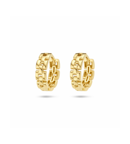 Goud klapoorringen schakelmotief 13x4mm - 578