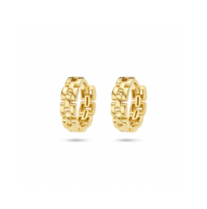 Goud klapoorringen schakelmotief 13x4mm - 578